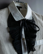 "LOUIS VUITTON" Ribbon frill design regular collar shirt