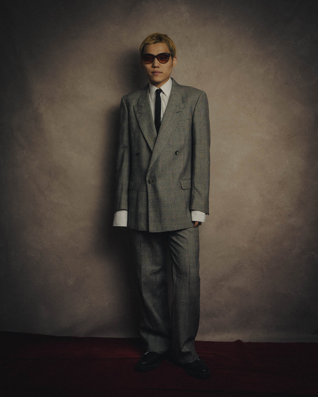 -MOOD MILLÉSIMES- 80’s-90’s Prince of Wales check wool double-breasted setup suit