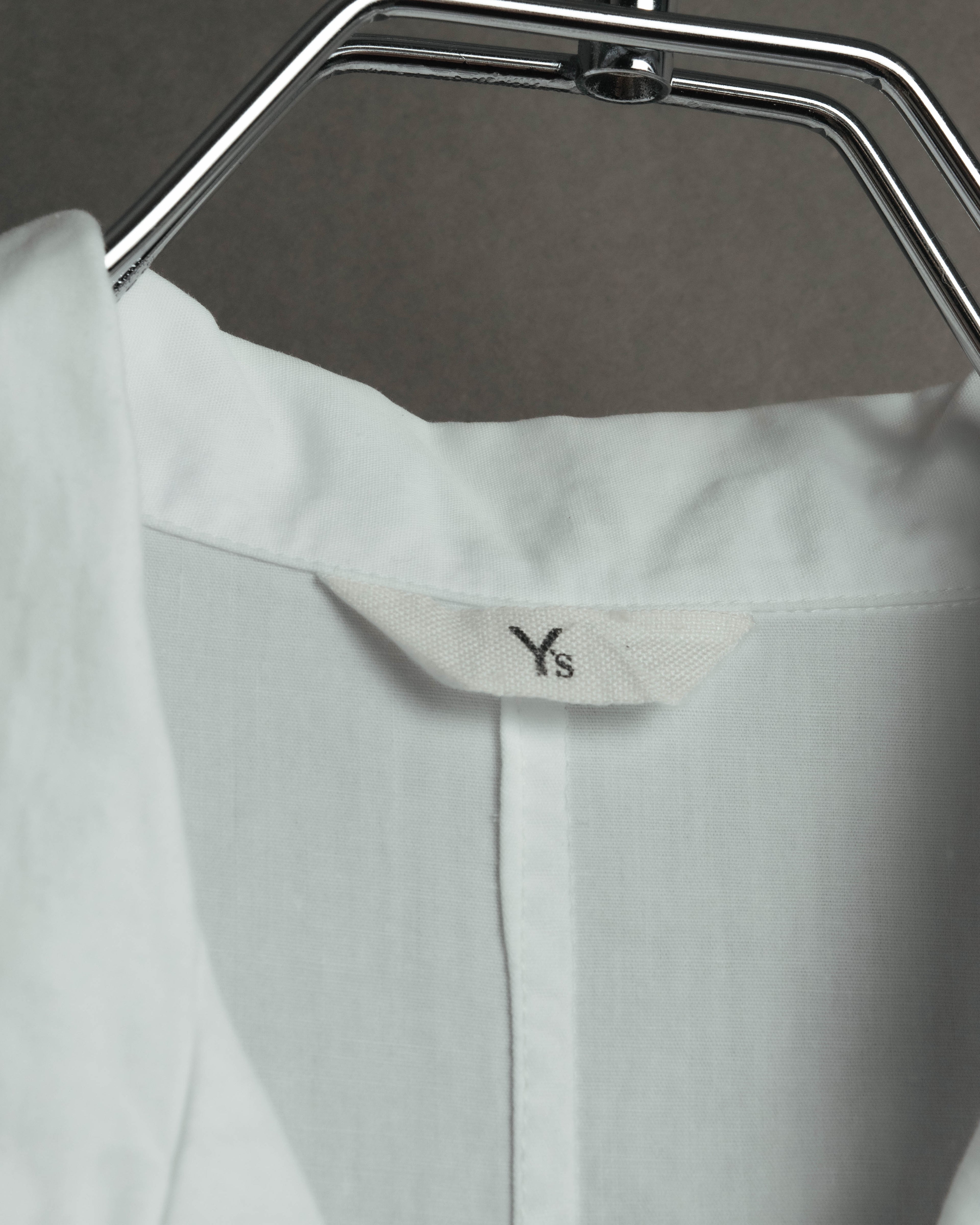 "Y's" 90's-00's Open collar long cotton shirt coat