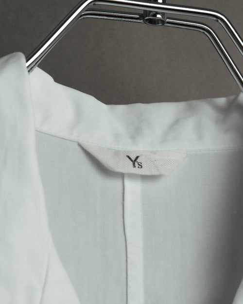 "Y's" 90's-00's Open collar long cotton shirt coat