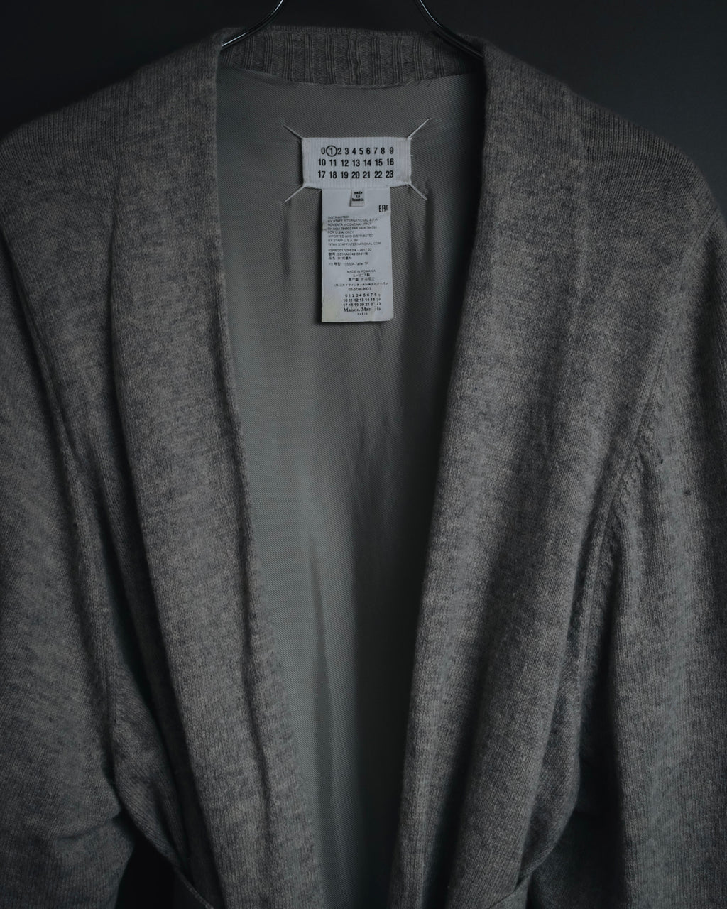 "Maison Margiela" 17AW belted gown knit coat