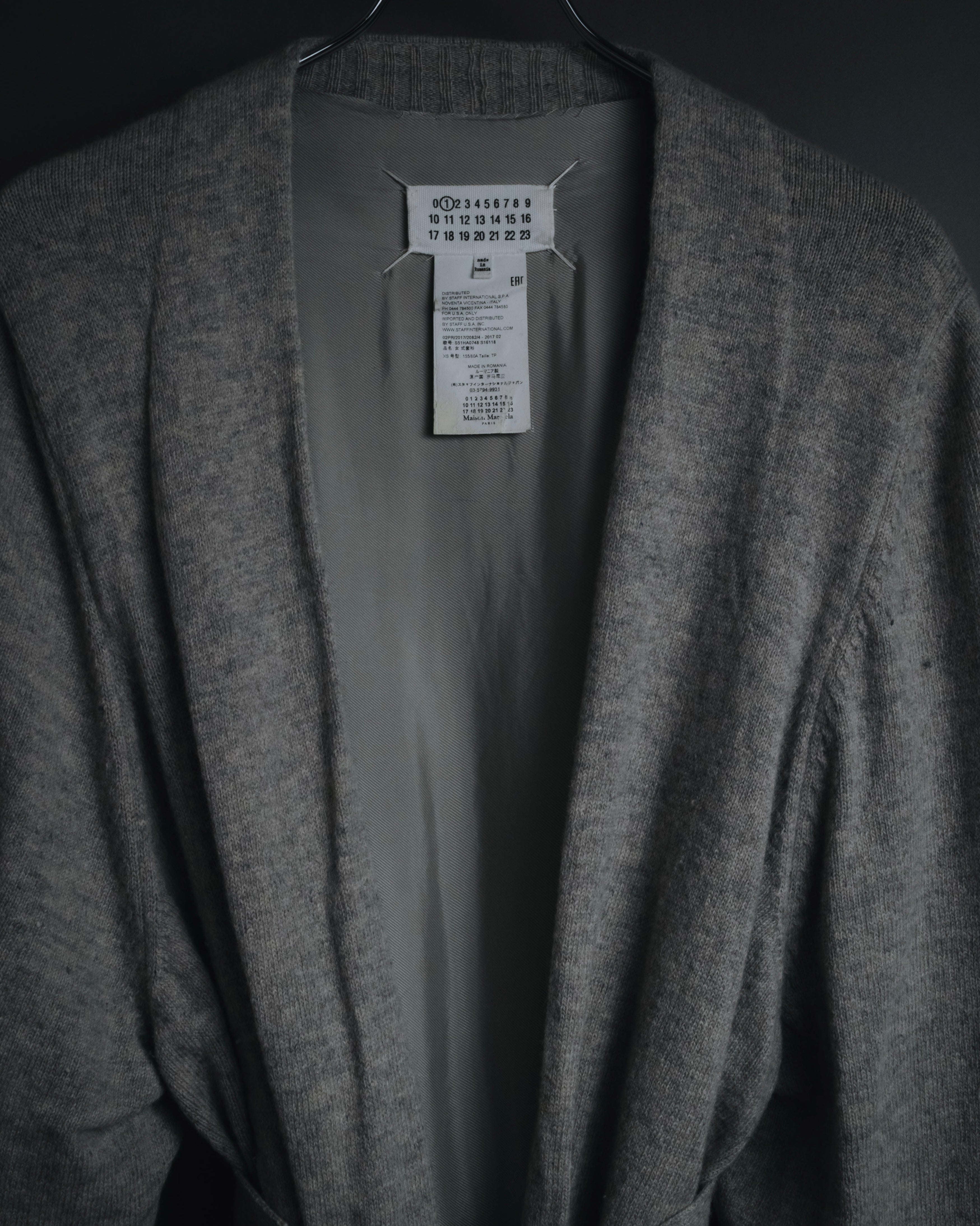 "Maison Margiela" 17AW belted gown knit coat