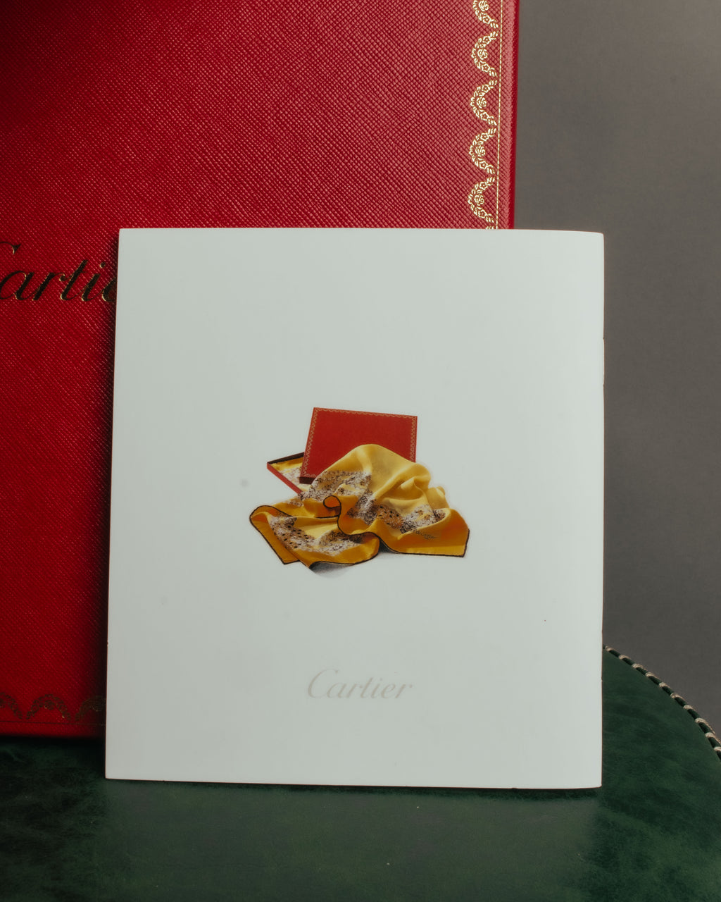 “Cartier“ 80’s-90’s Timepiece motif silk scarf