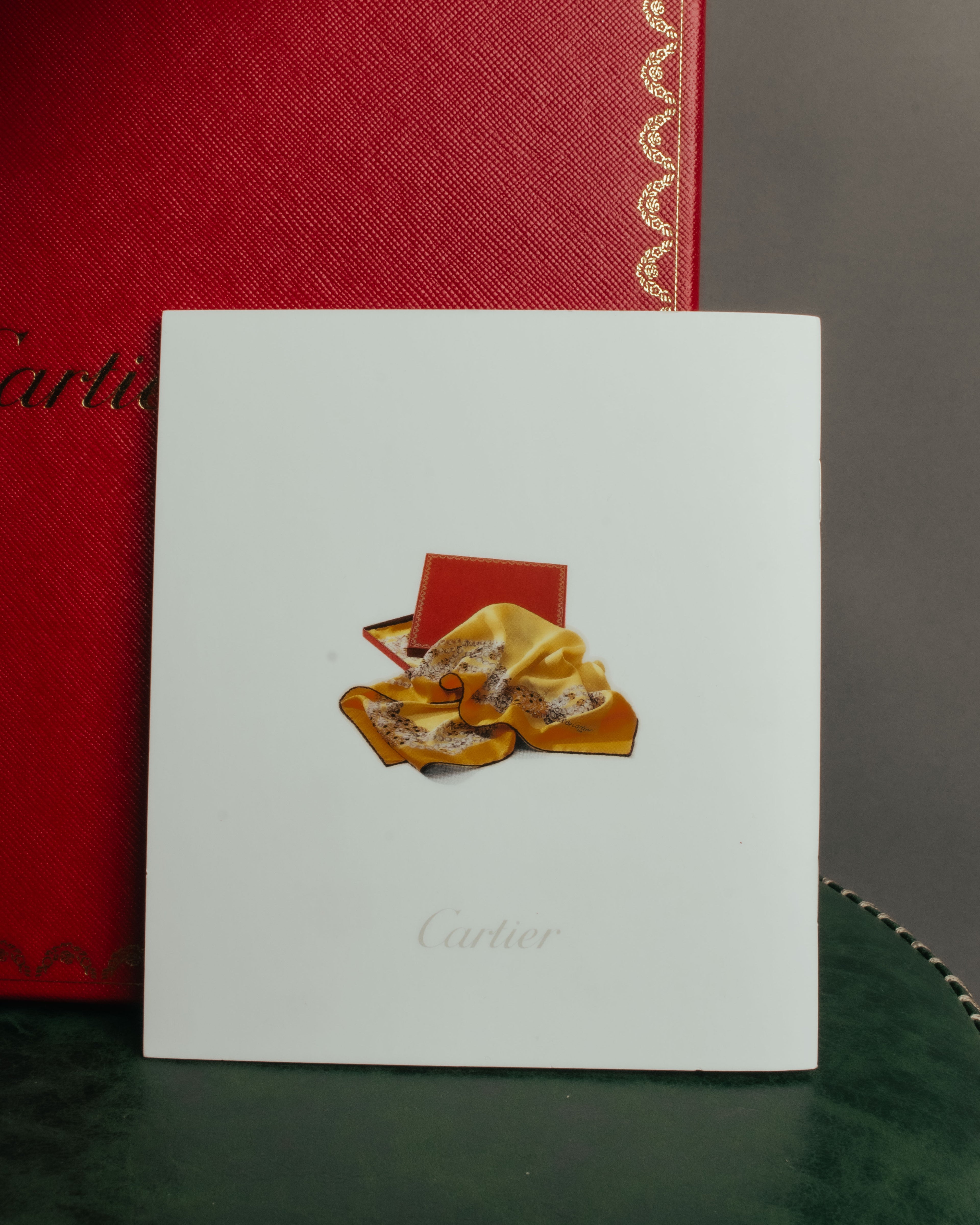 “Cartier“ 80’s-90’s Timepiece motif silk scarf