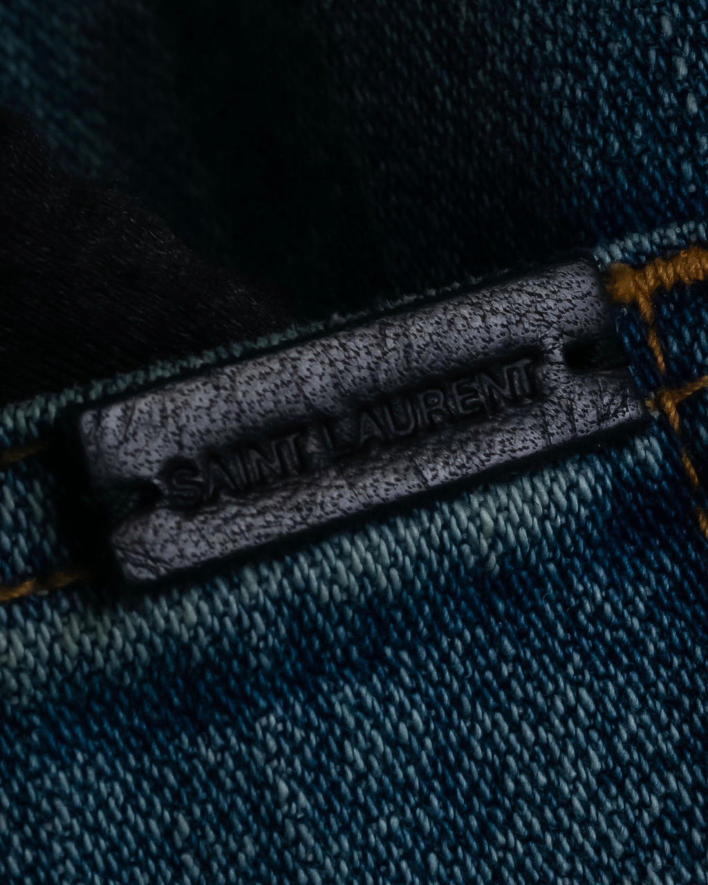 "Saint Laurent" Faded straight line denim pants