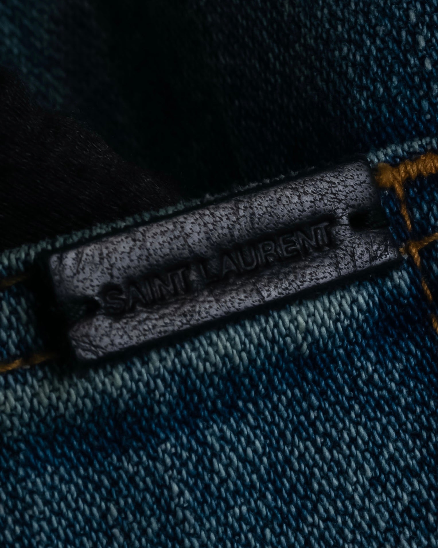 "Saint Laurent" Faded straight line denim pants