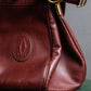 "Cartier" Drawstring design bordeaux color shoulder bag