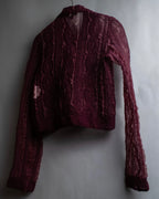 "robe de chambre COMME des GARCONS" Cable knit sheer shirt collar cardigan