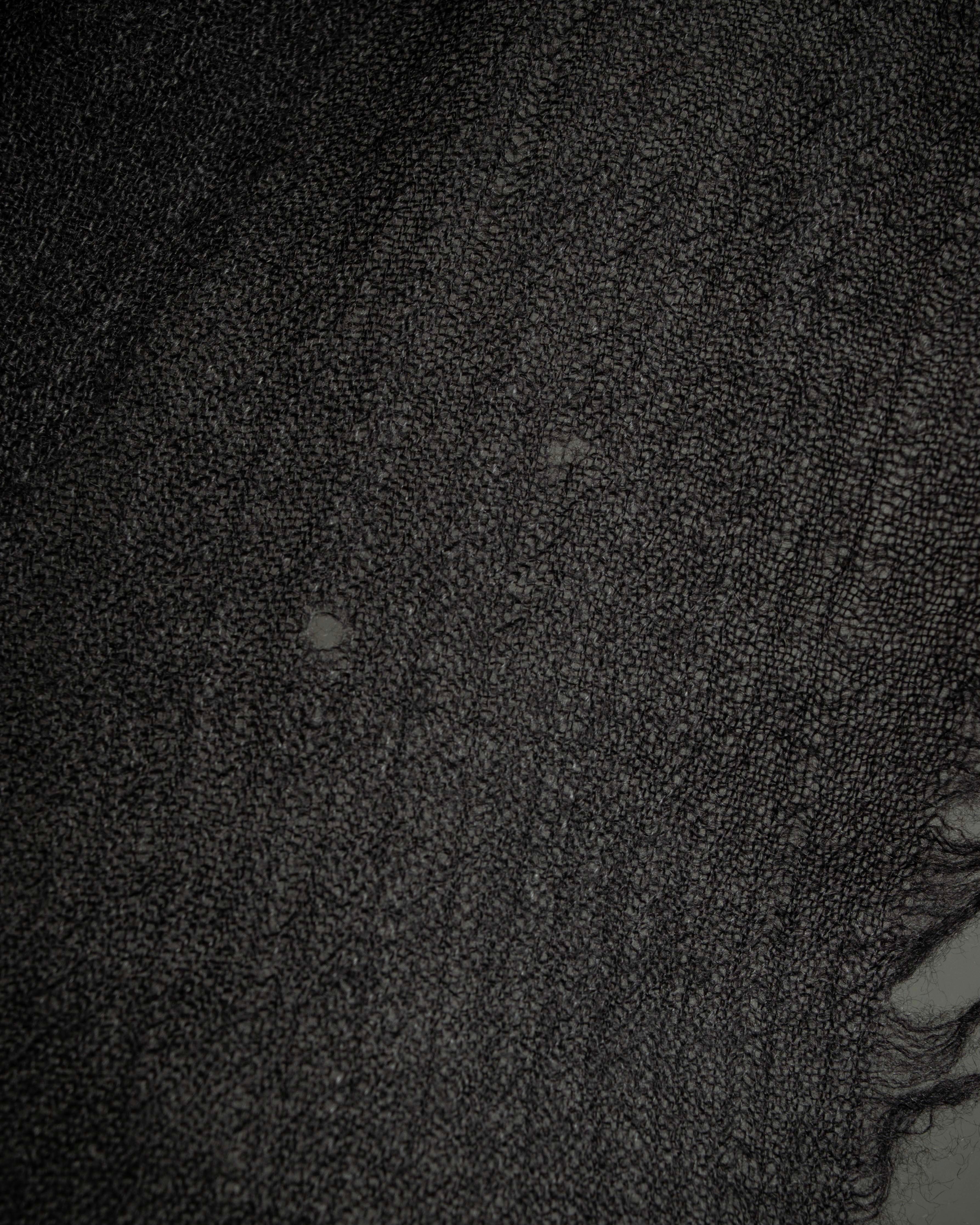 "CHANEL" Logo engraved design cashmere super large stole