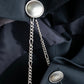 "Y's" Chain fastening design peak lapel short length tailored jacket