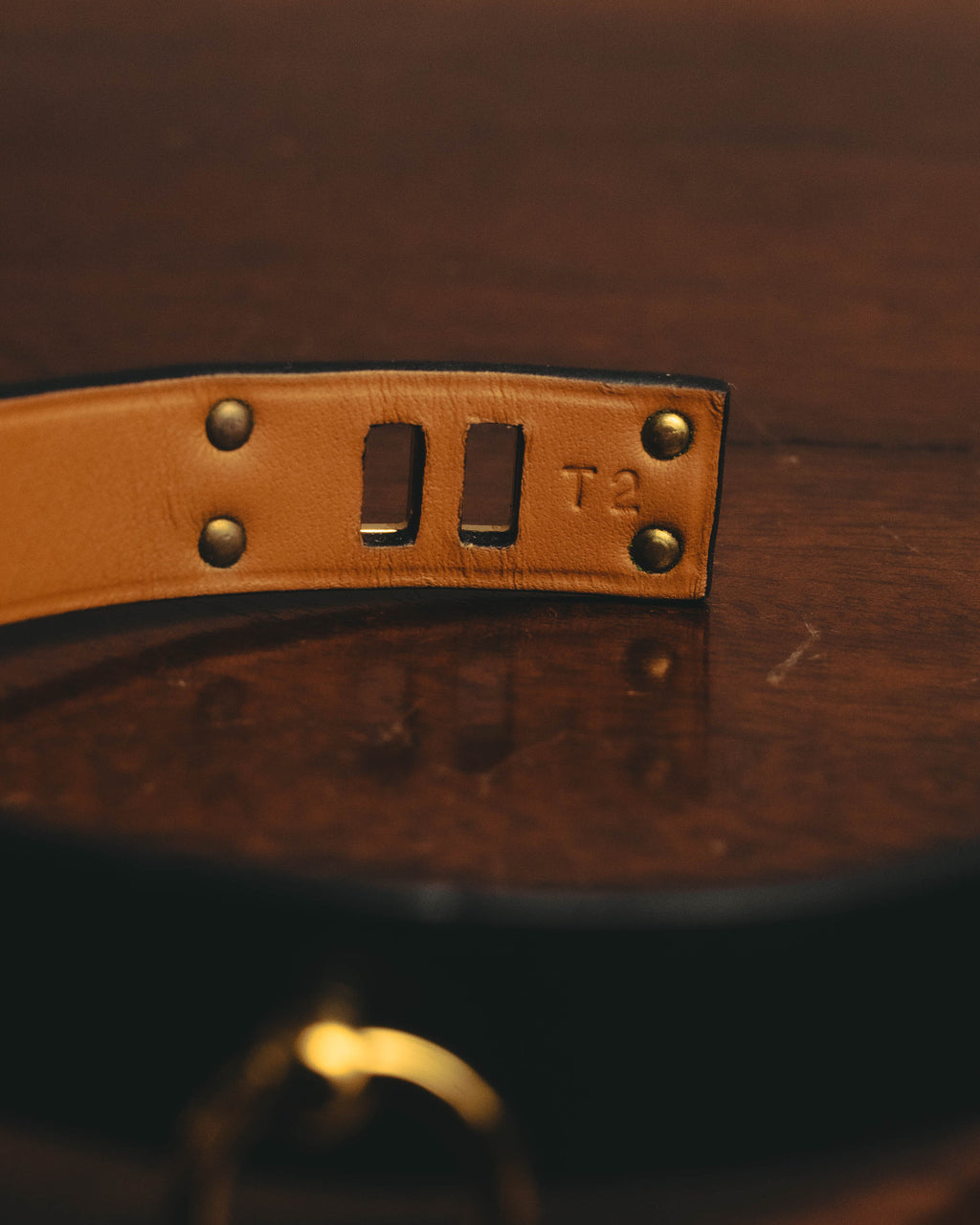 –SPECIAL– “HERMÈS” 10’s Mini dog anneaux triple ring leather bracelet