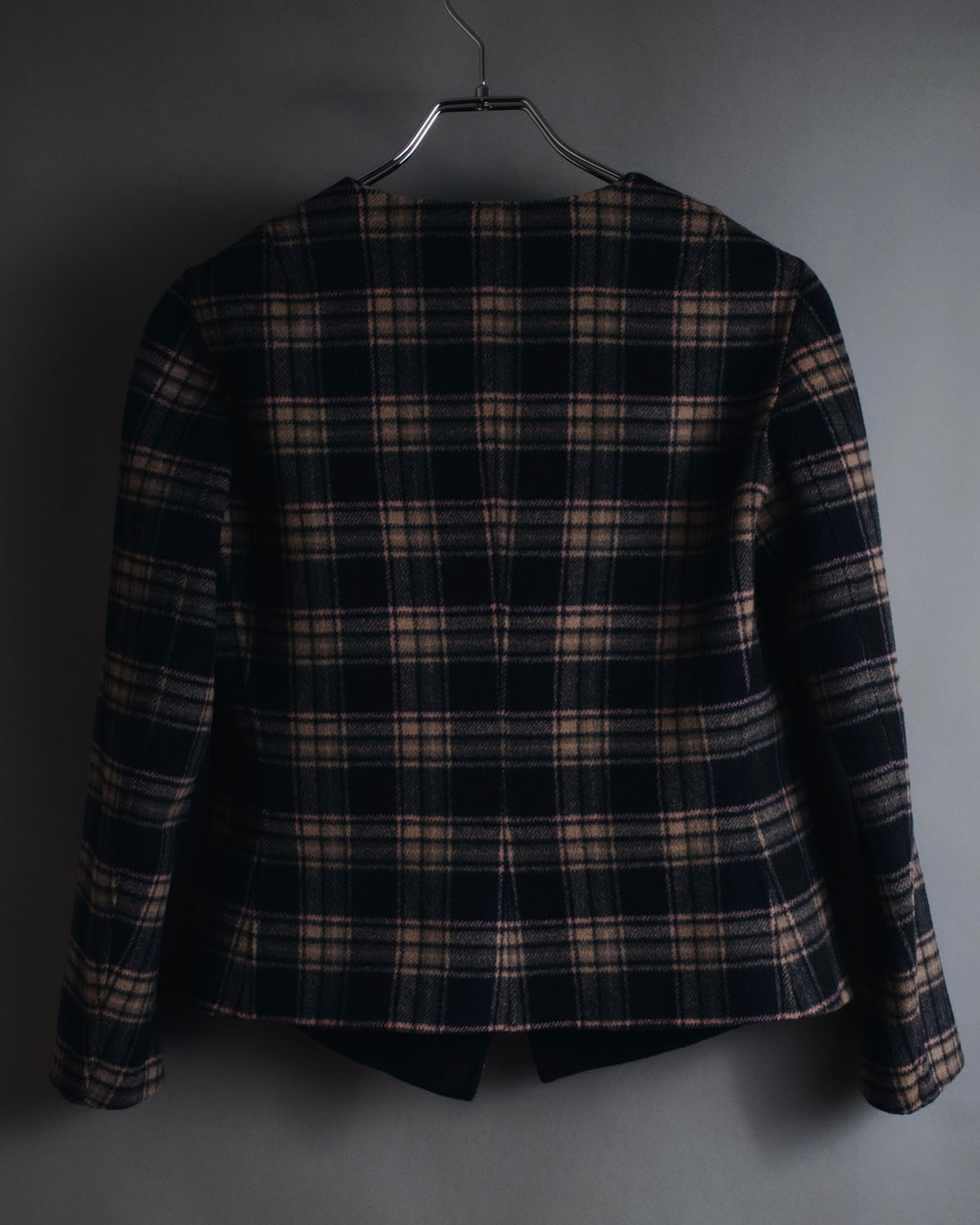 "WEEKEND MaxMara" 2010’s plaid virgin wool collarless jacket