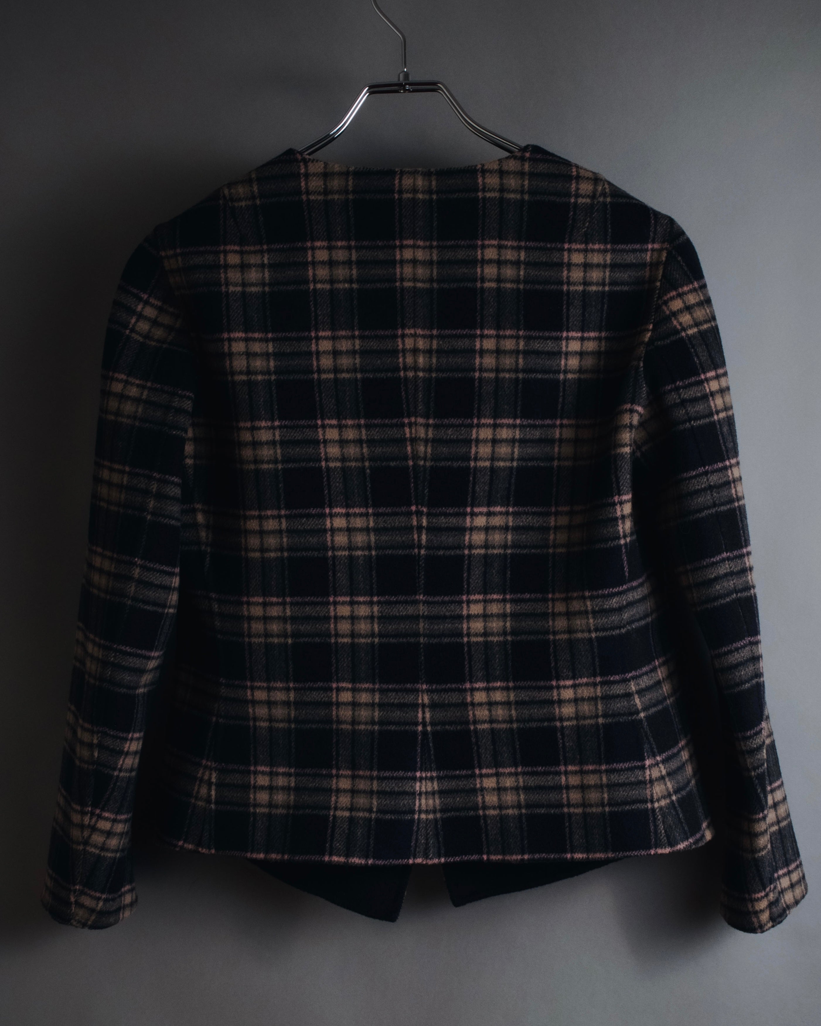 "WEEKEND MaxMara" 2010’s plaid virgin wool collarless jacket
