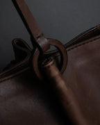 "GUCCI" Horizontally elegant silhouette oiled leather one-shoulder bag