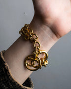 "1993's CHANEL" Coco mark motif gold bracelet