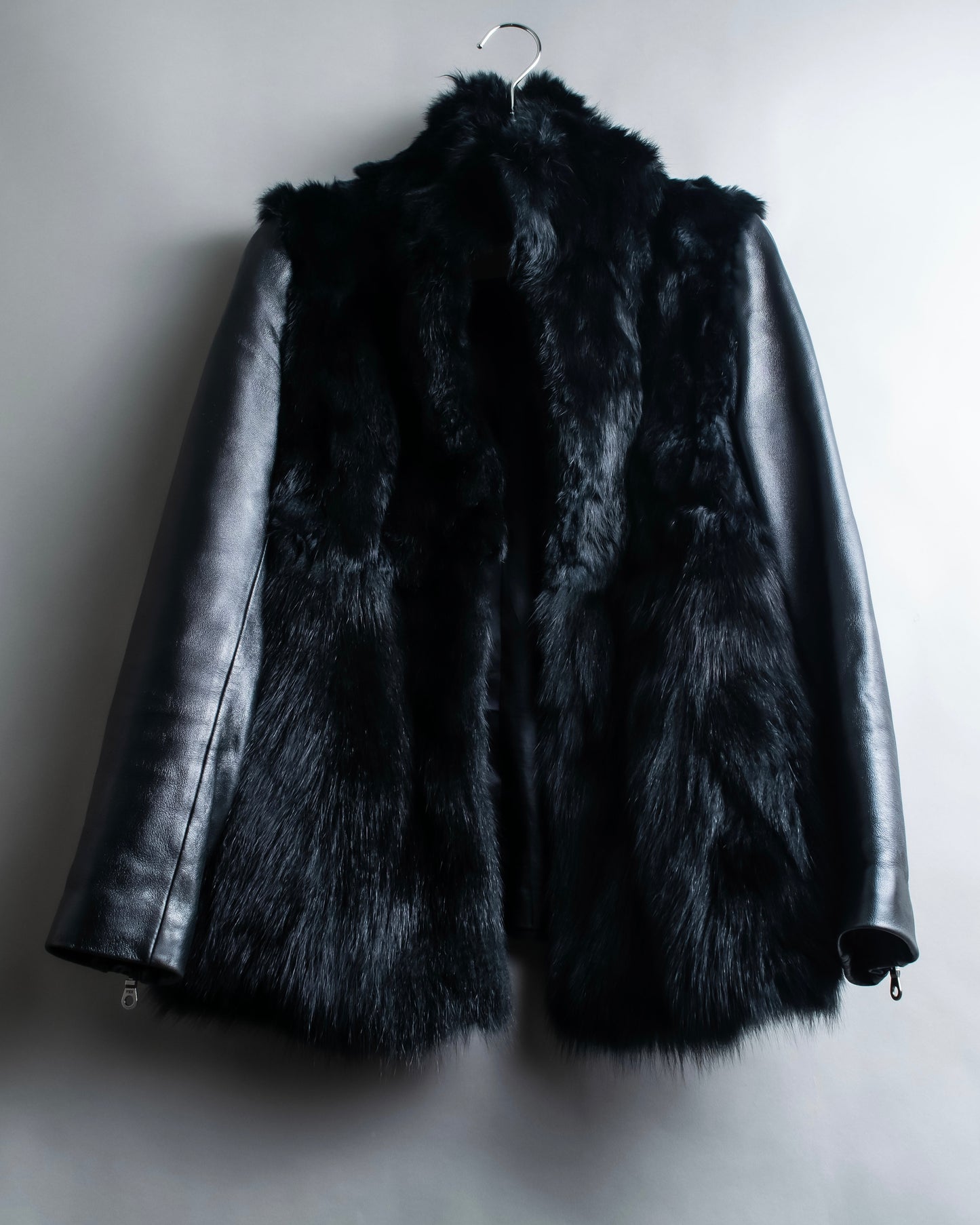 "MOLOKO BAR" Real fur docking leather jacket