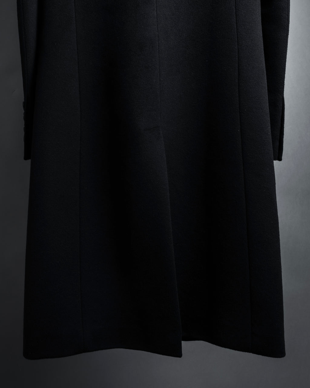 "GUCCI" Michele period solid black wool tailored coat