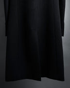 "GUCCI" Michele period solid black wool tailored coat