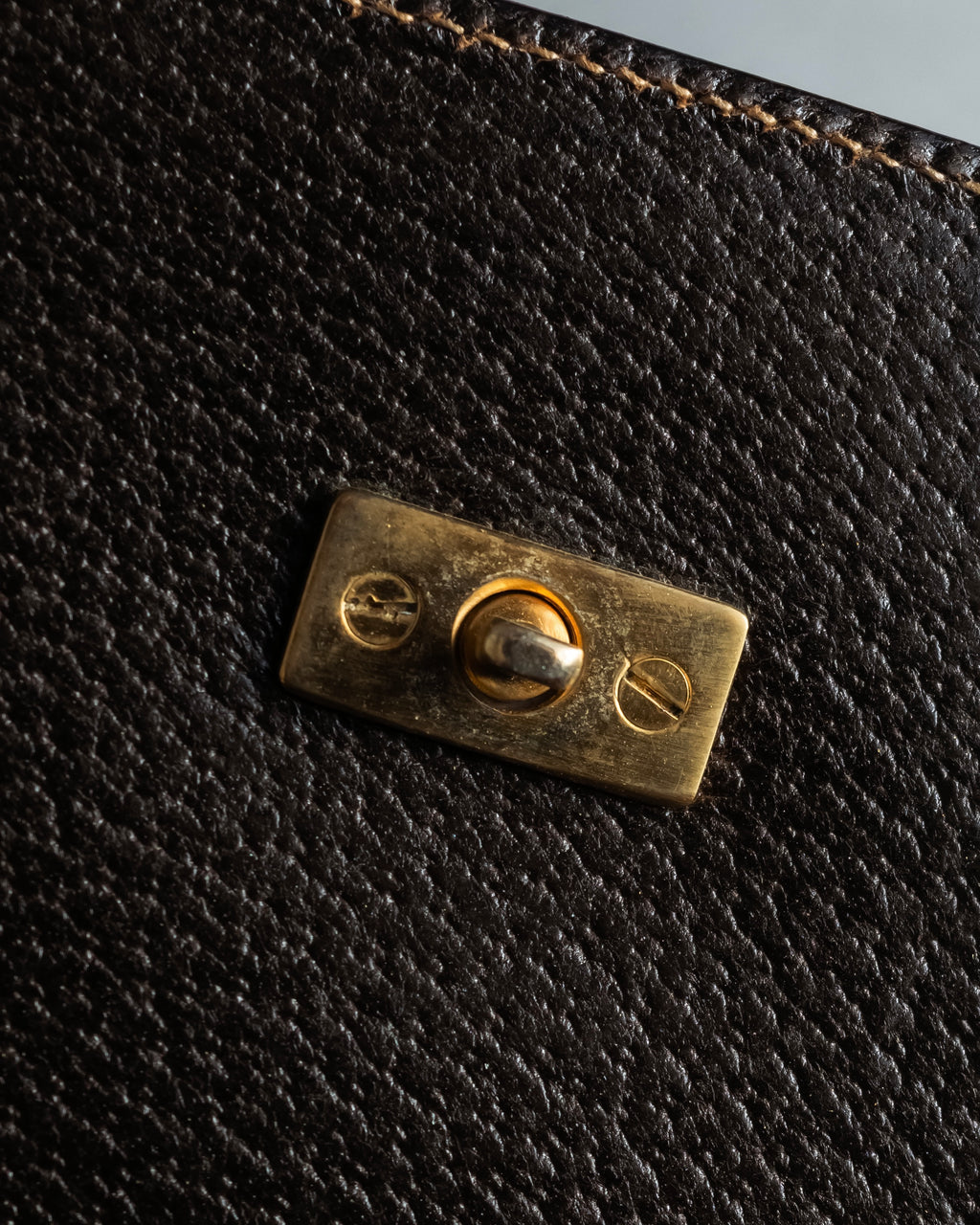 -SPECIAL- "GUCCI"  1980-1986's Inherited model grained leather bamboo bag