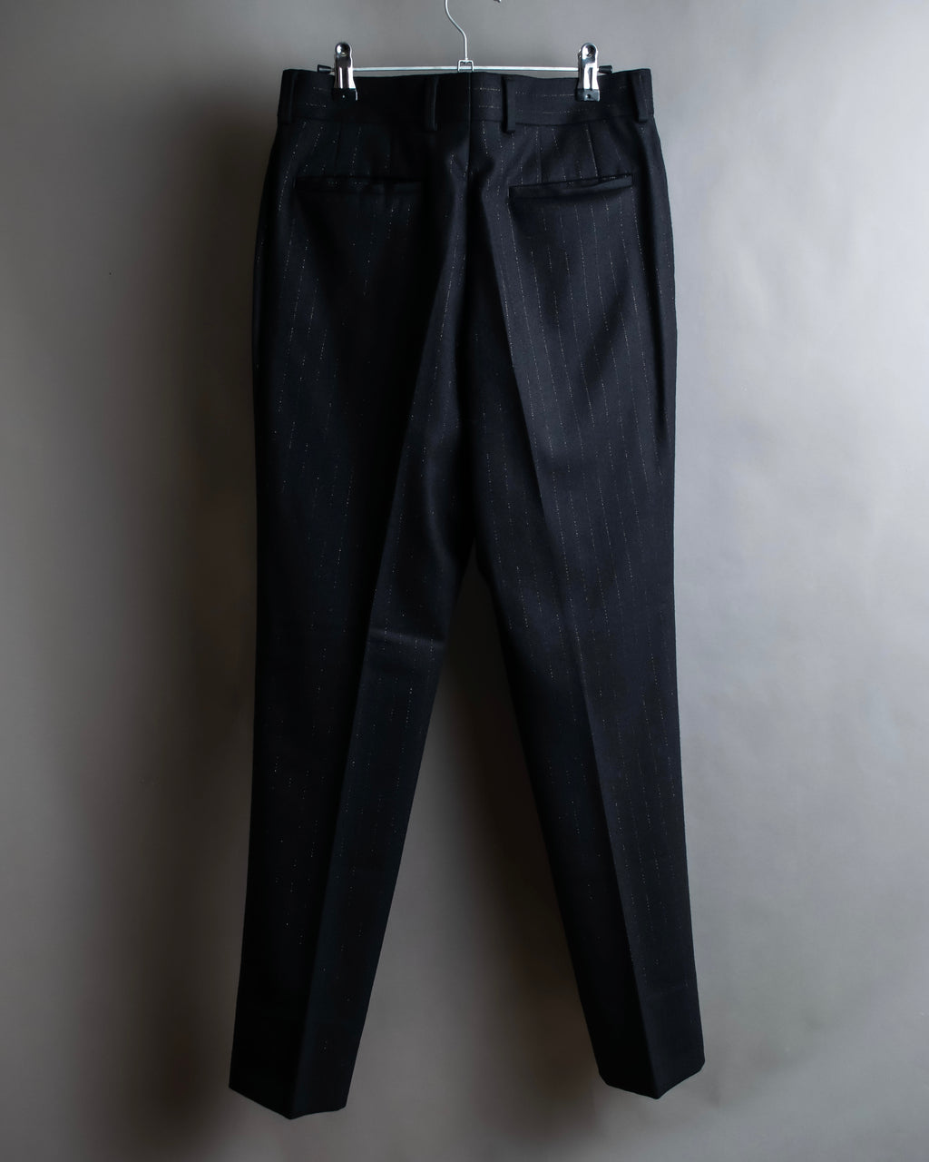 "PAUL SMITH" Peaked lapel tailored jacket and tapered slacks in glittery striped pattern set up