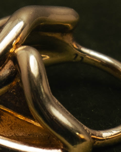 -SPECIAL- “Bottega Veneta” 10's- Sculptural gold plated knot ring