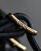 "Dior" Pearl＆gold stud design leather brace