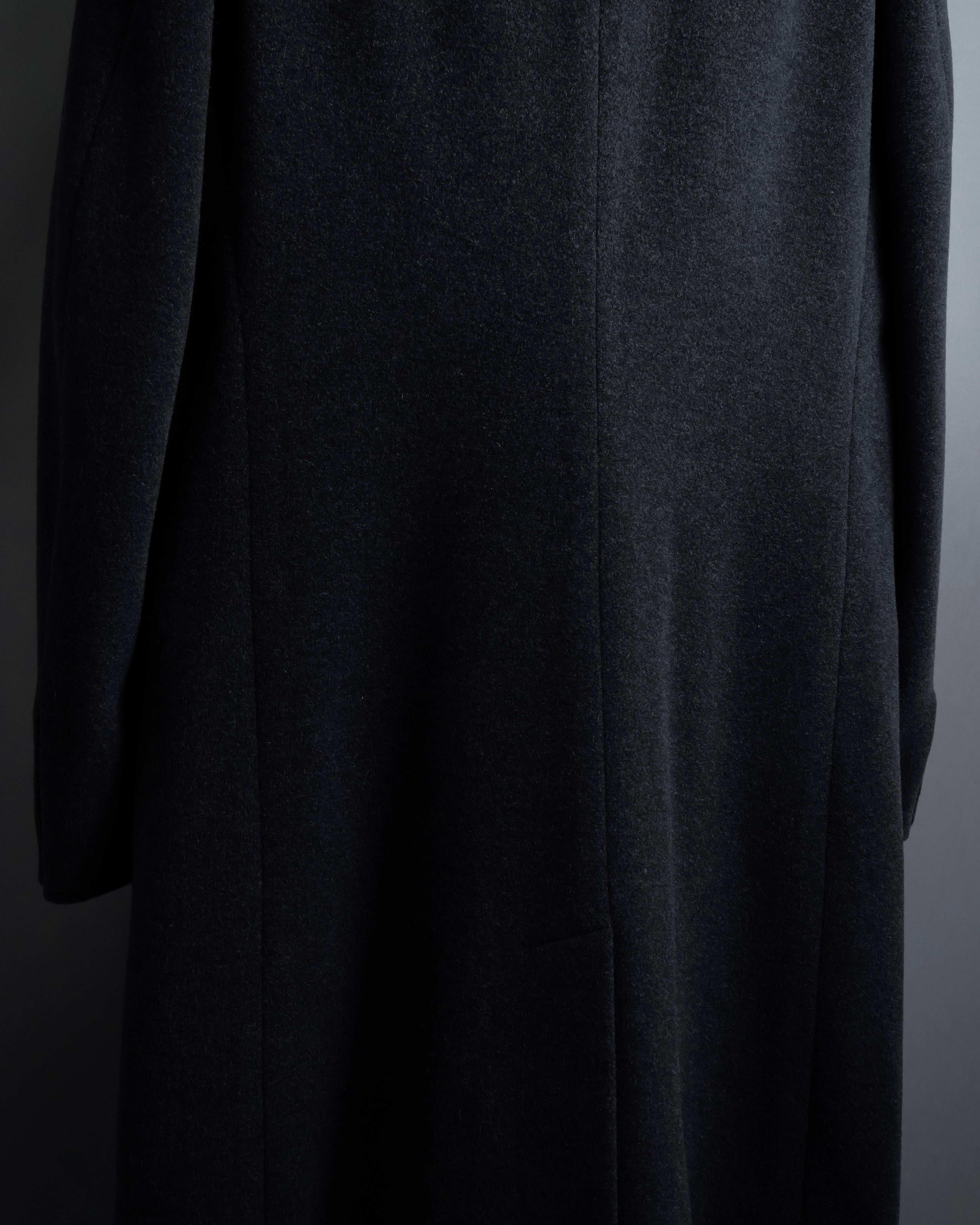 "GIORGIO ARMANI" Double-breasted charcoal gray super maxi chester coat