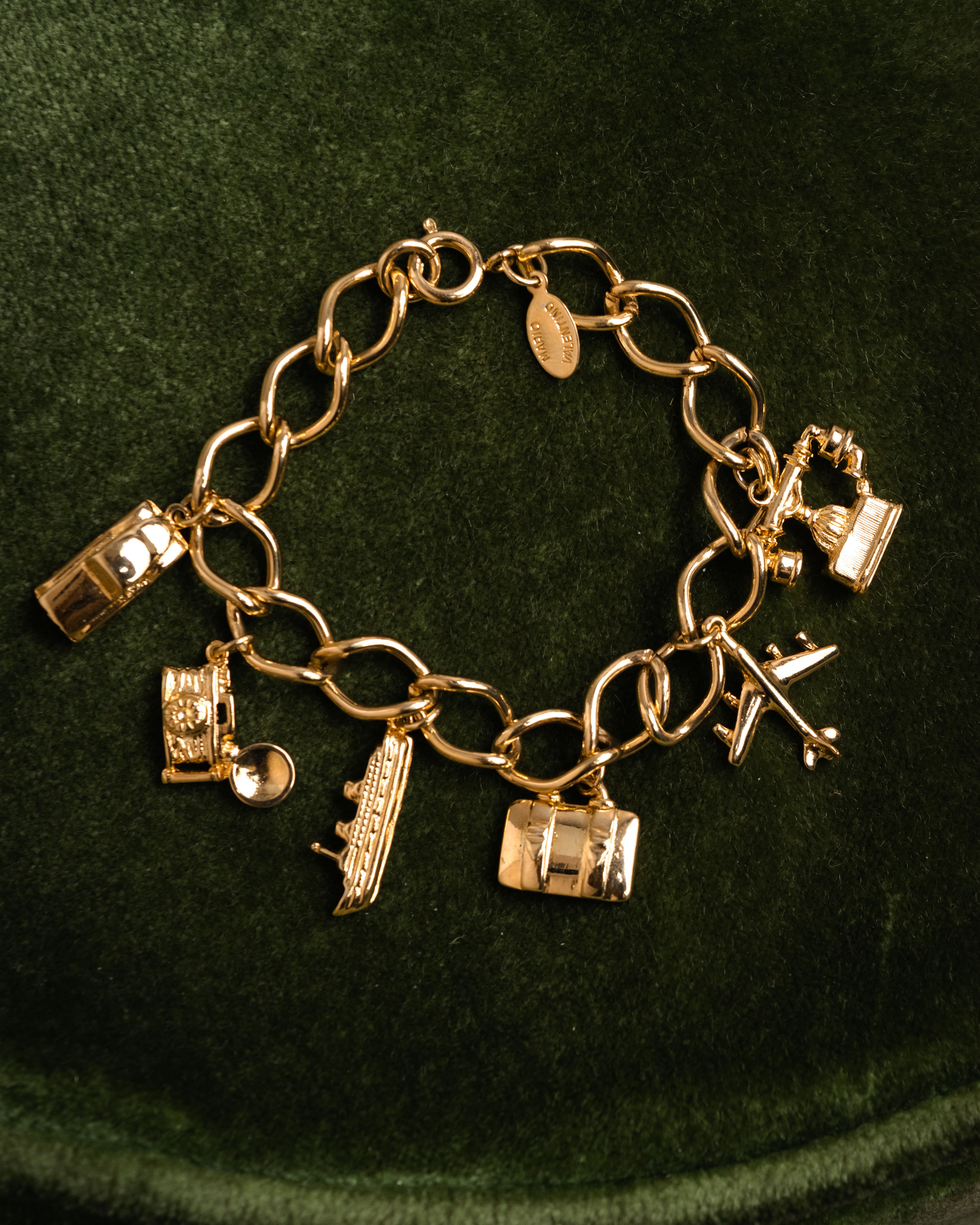 “MARIO VALENTINO” 80’s-90’s Travel charm bracelet
