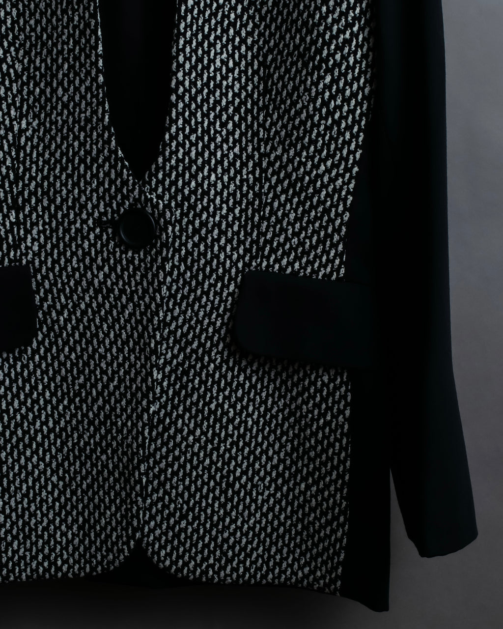 "Christian Dior" Jacquard switching design no-collar jacket