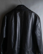 "MOSCHINO" Box silhouette leather double rider jacket