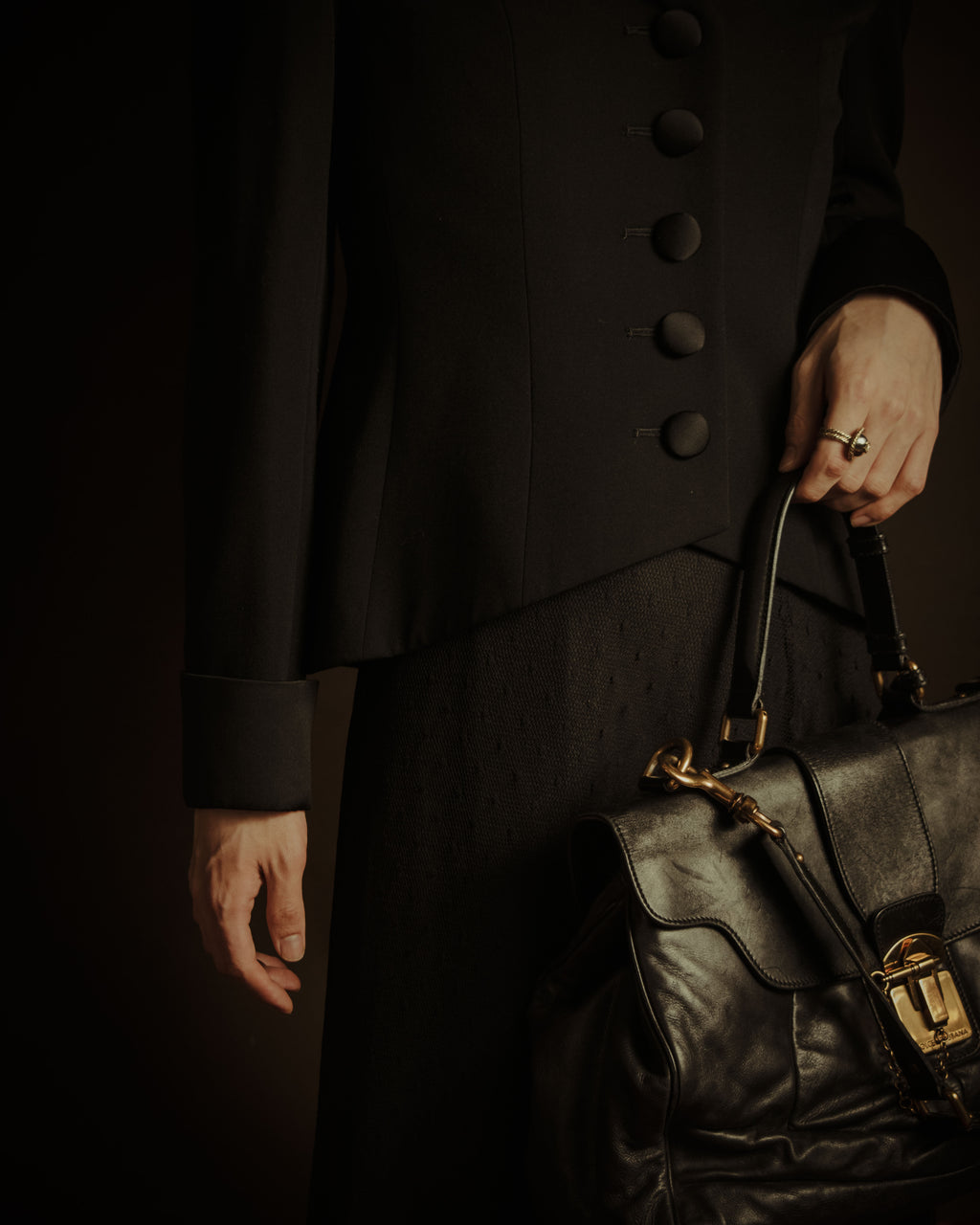 –SPECIAL– “DOLCE & GABBANA” 00’s-10’s Miss orient padlock leather satchel