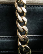 "Chloe" Leather &amp; canvas combination design chain crossbody bag