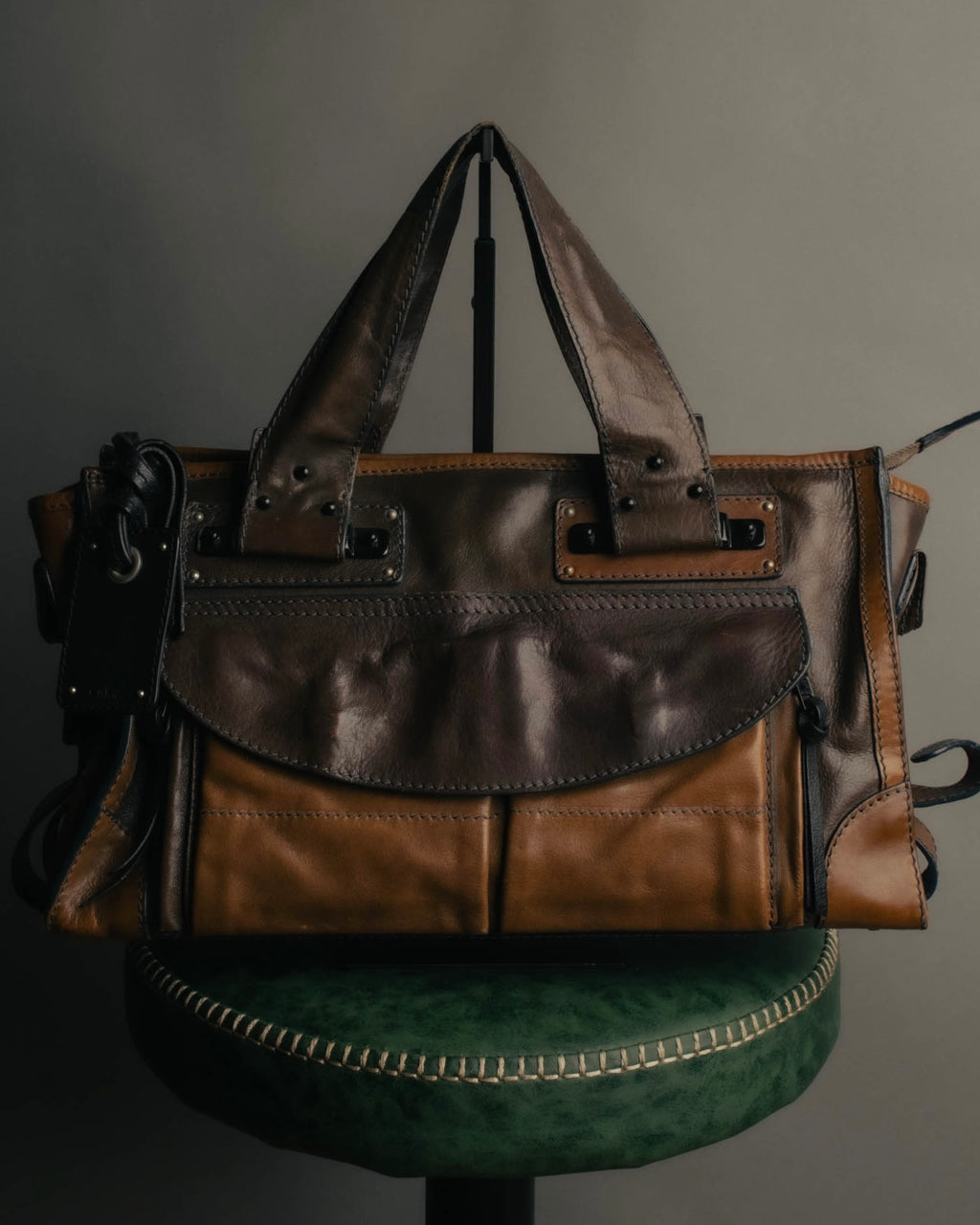 "Chloé" 2000's two-tone leather structured tote bag