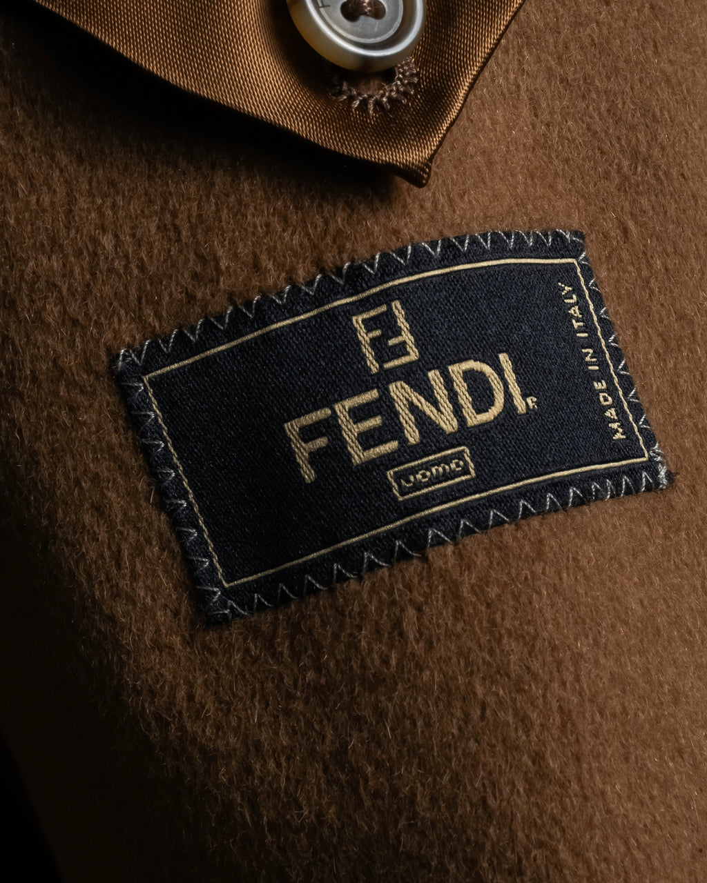 "FENDI" 90's Italian classic 100% cashmere belted coat