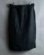 "HERMES" Belted button design linen skirt