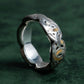 "CHANEL" Coco mark motif beige parts silver ring