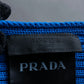 "PRADA" Ribbed knitting beautiful blue muffler