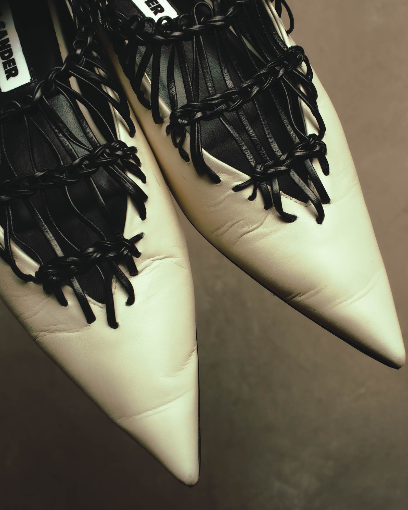 -SPECIAL- “JIL SANDER” 2020’s interwoven strap pointed-toe flat shoes