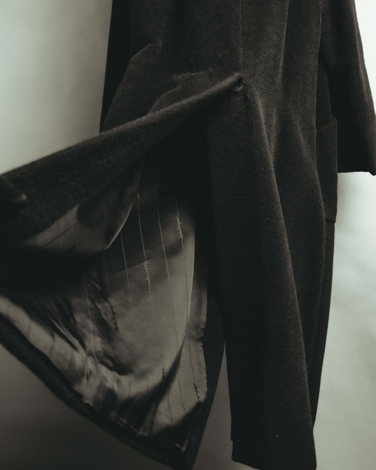 -SPECIAL- "Salvatore Ferragamo" 90's-00's Alpaca wool oversized shawl collar long coat