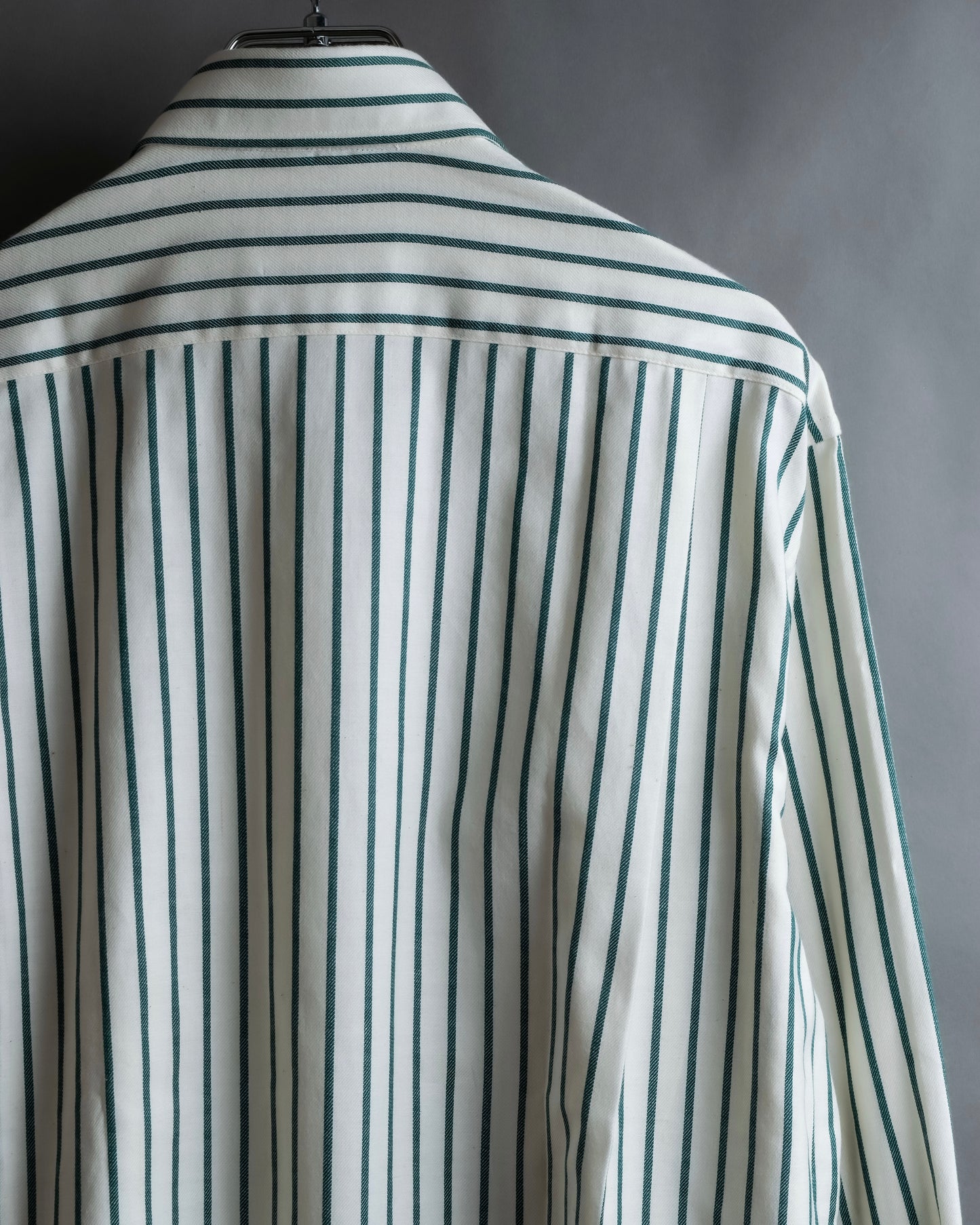 "BURBERRYS" Green stripe pattern oversized shirt