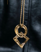 “Yves Saint Laurent” antique processed gold chain necklace