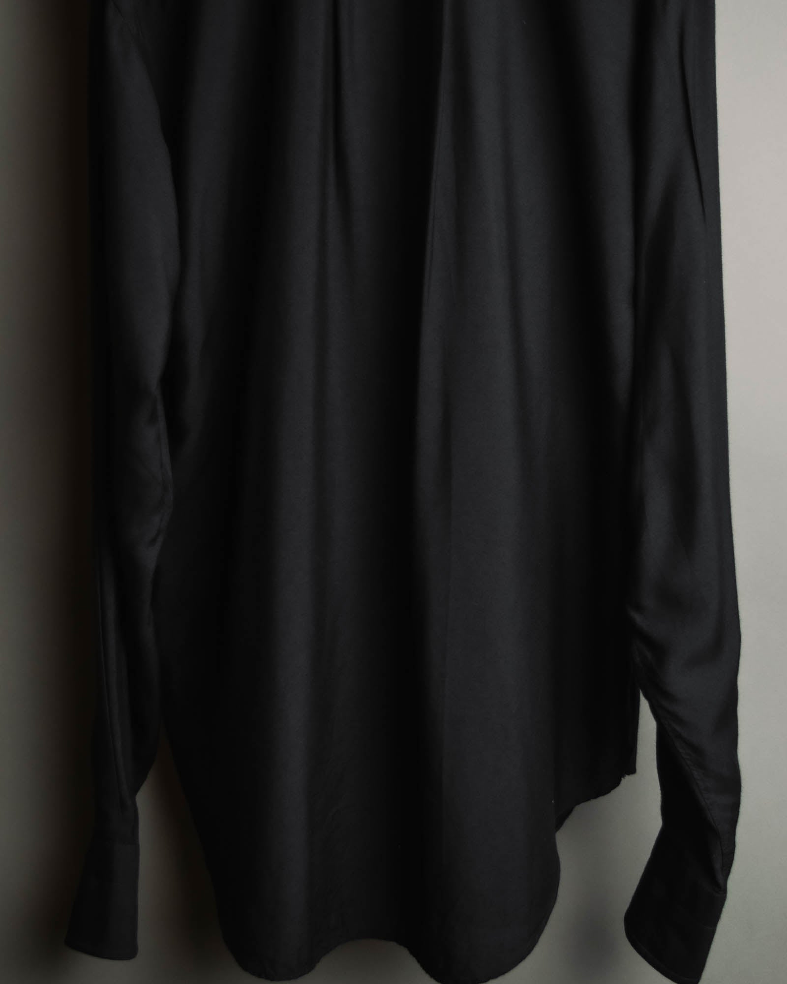 "TOM FORD" 2010's Fluid rayon silk classic collar black shirt