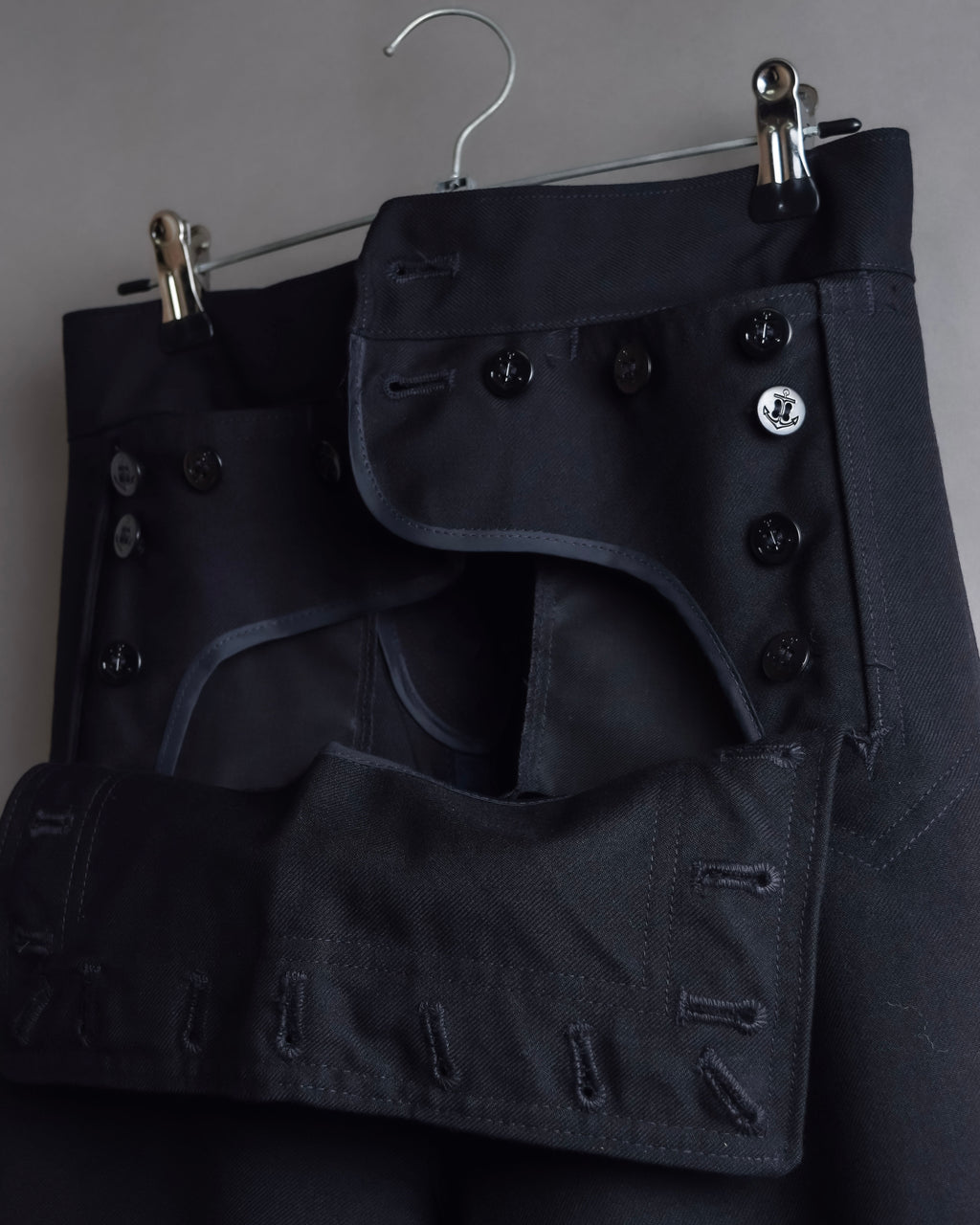 "US navy inspired lace back wide sailor pants"