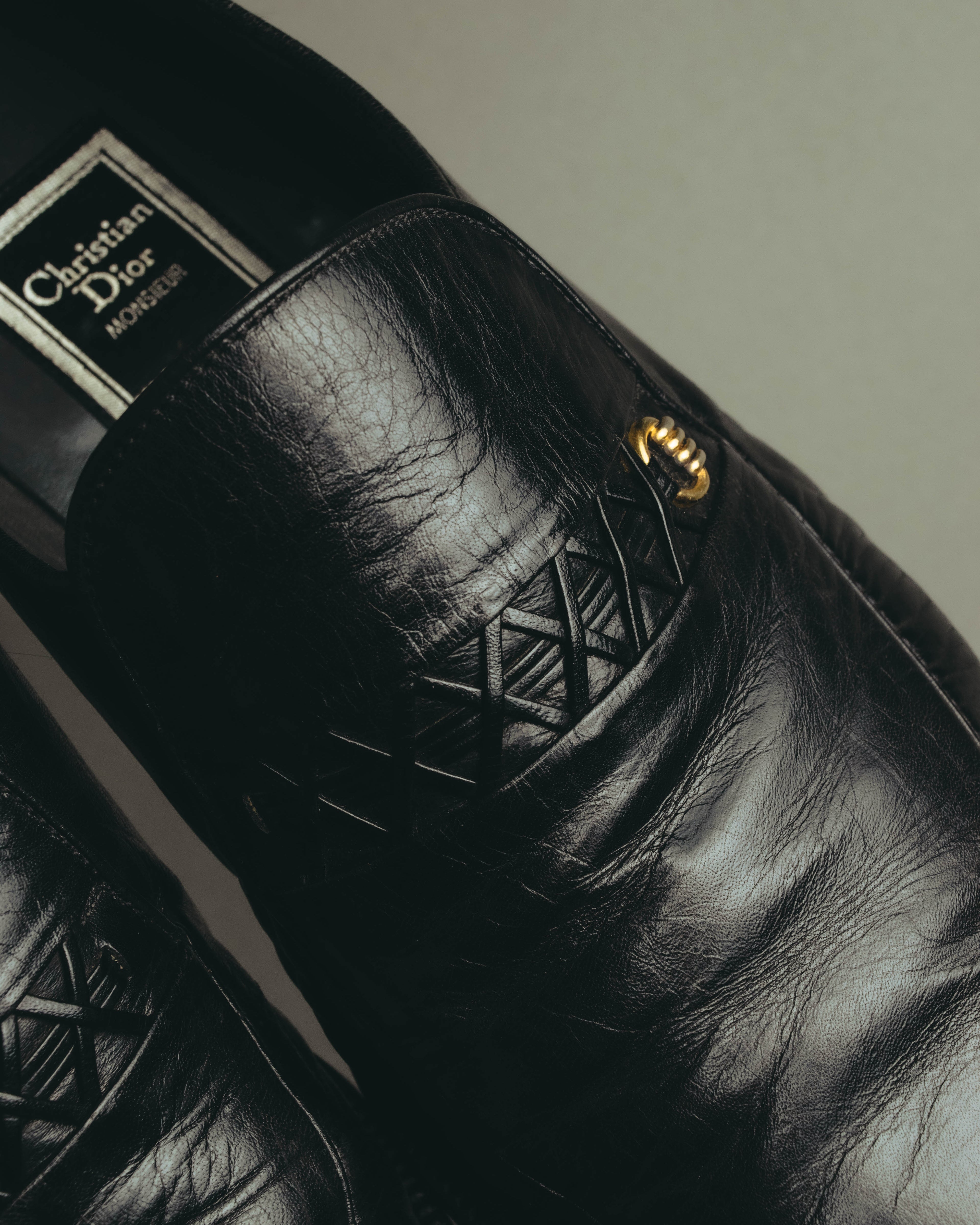 "Christian Dior" 80's-90's Braided leather loafers
