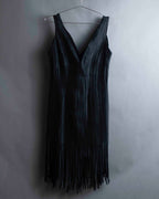 "TADASHI SHOJI" Fringe detail sleeveless dress