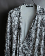 "GUCCI" Monotone floral print wrap dress