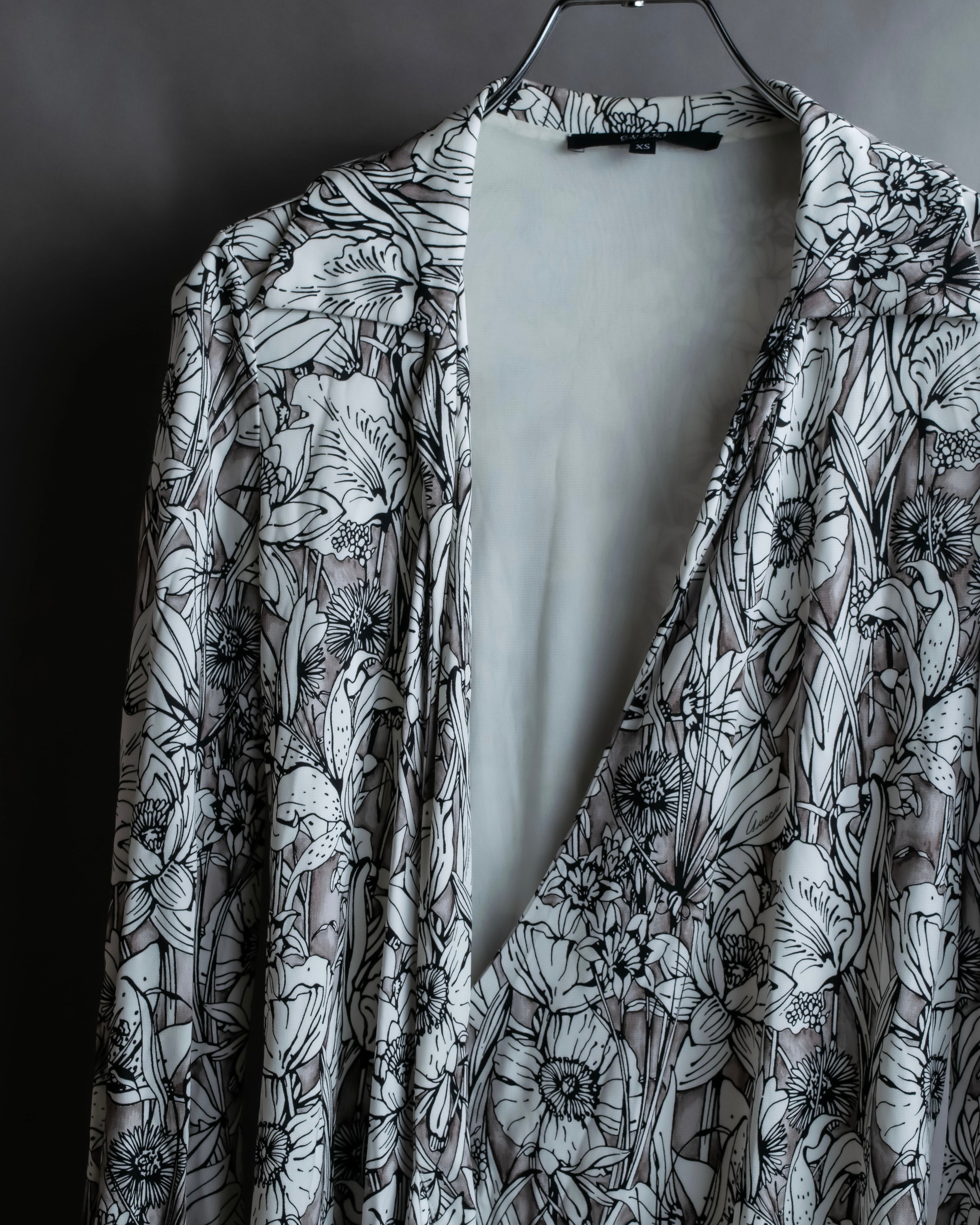 "GUCCI" Monotone floral print wrap dress