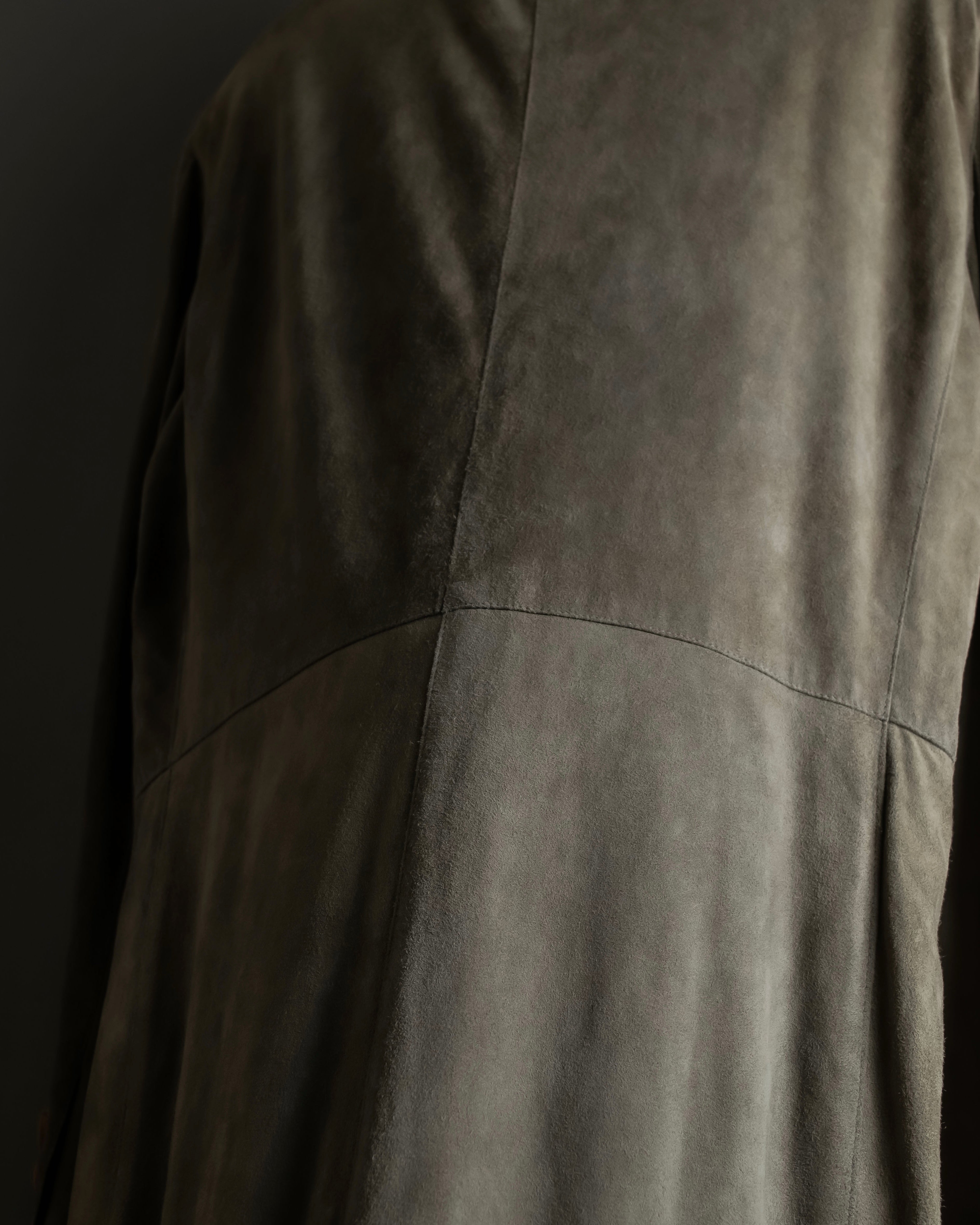 "GIORGIO ARMANI" Brushed shades suede leather long coat