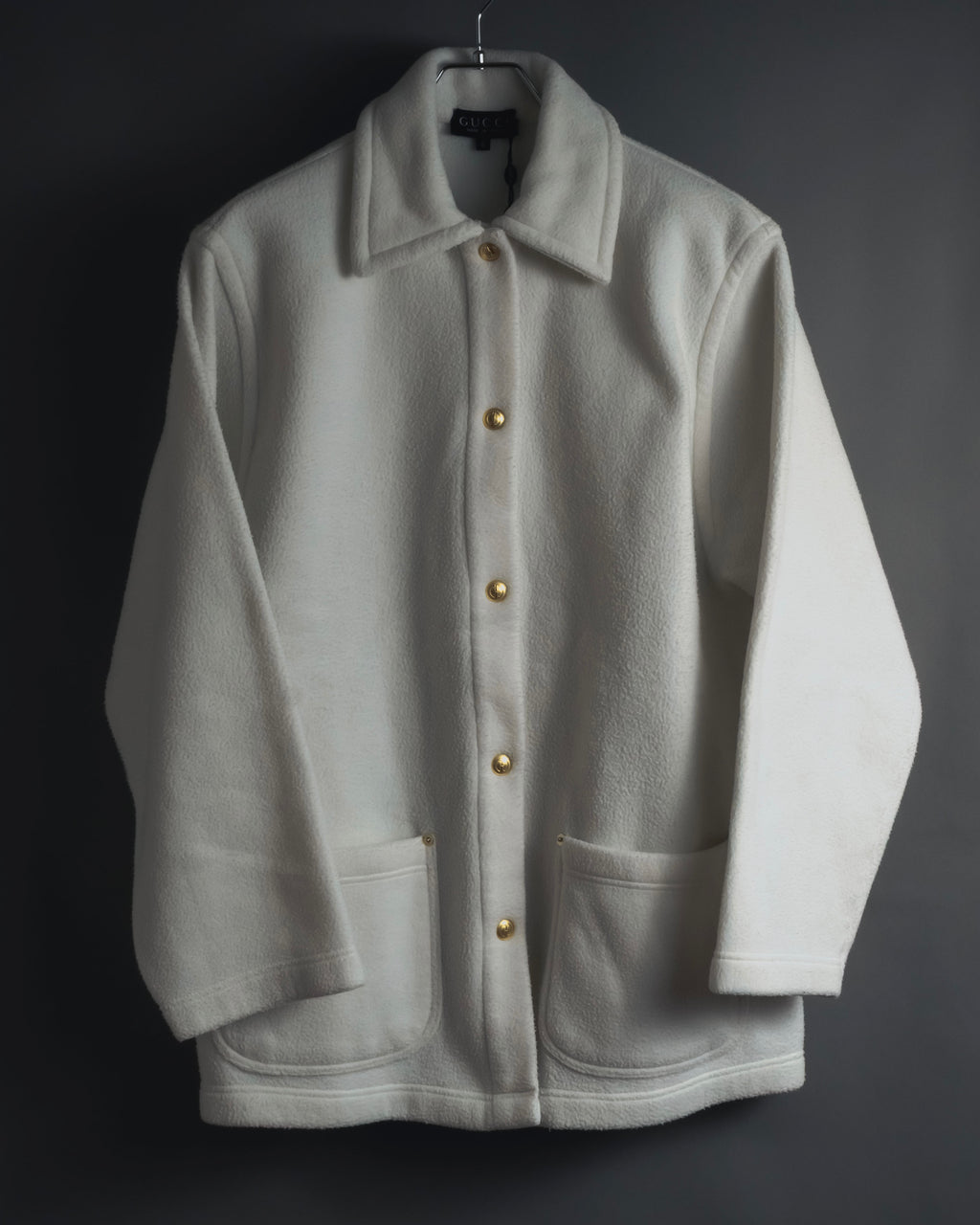 "GUCCI" 90’s-00’s Minimal fleece gold buttons jacket