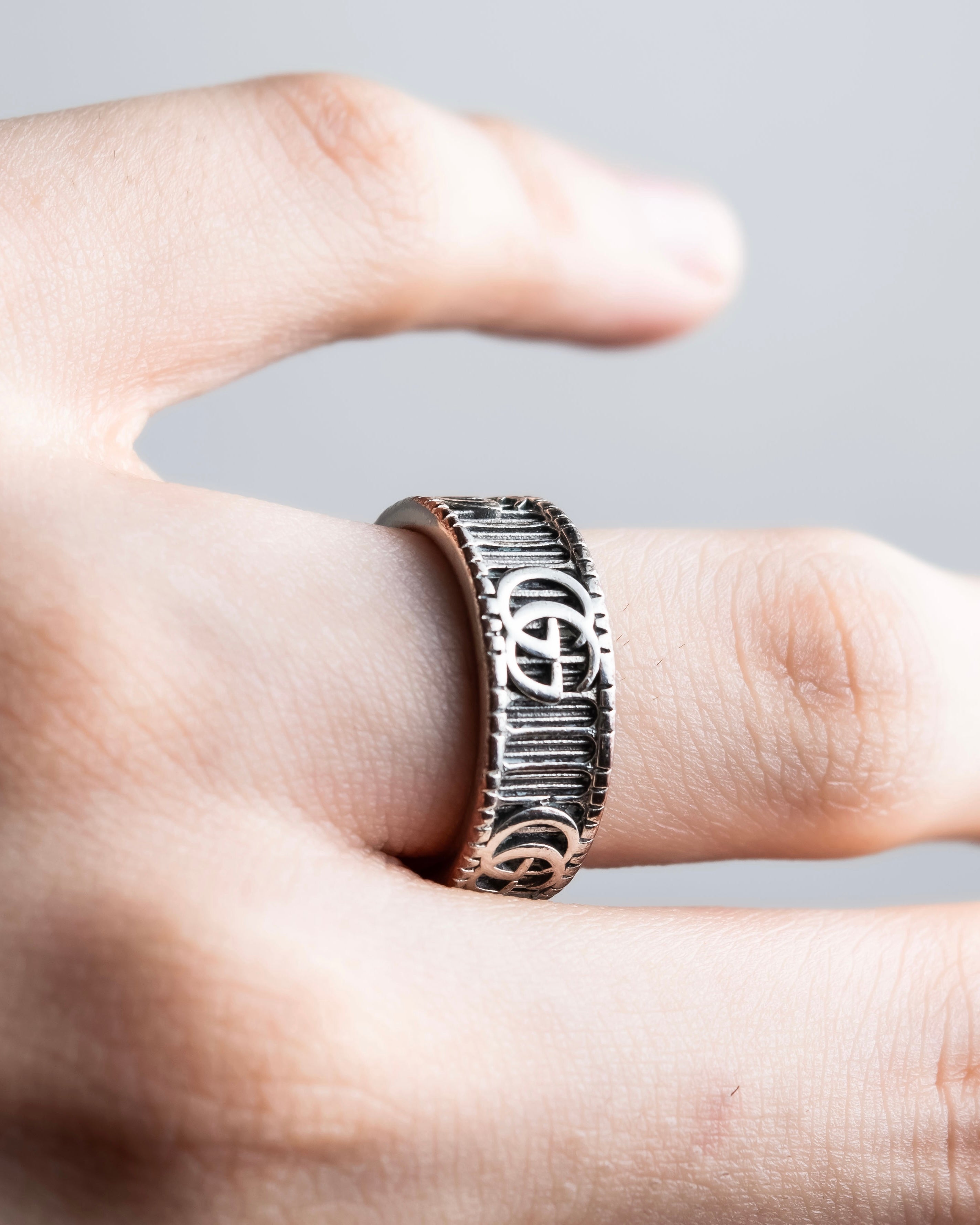 "GUCCI" GG marmont silver 925 ring